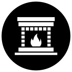Fireplace Vector Icon Design Illustration