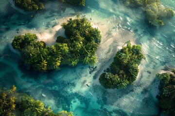 Aerial view capturing the diverse geographical landscapes. - obrazy, fototapety, plakaty