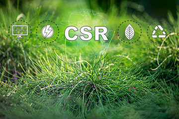 CSR icon concept in the hand for business and organization