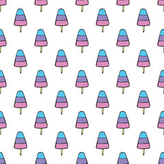 Seamless pattern with ice cream doodle for decorative print, wrapping paper, greeting cards, wallpaper and fabric