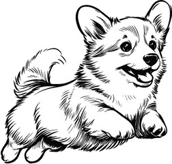 Vector Illustration of a Cardigan Welsh Corgi Puppy