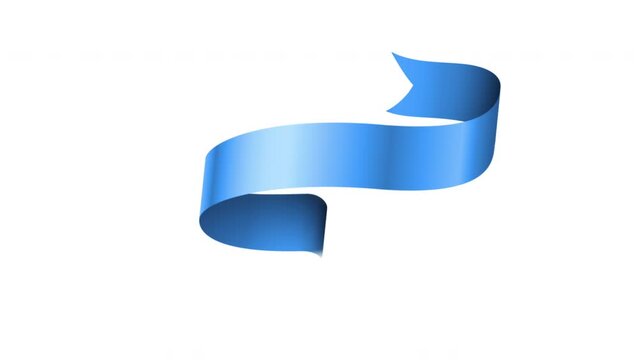 Blue glossy ribbon banners set. collection object stripe, frame classic tag, motion graphic