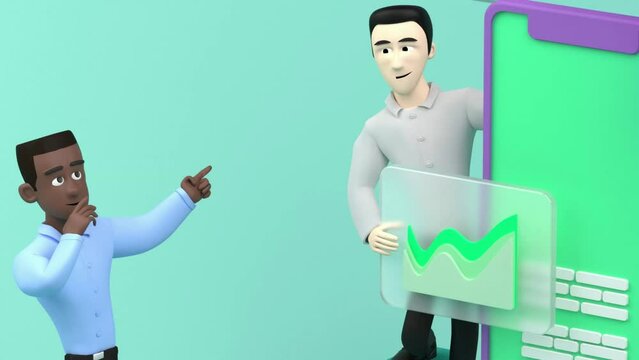 3d Animation of Cartoon Characters Designing Mobile UI