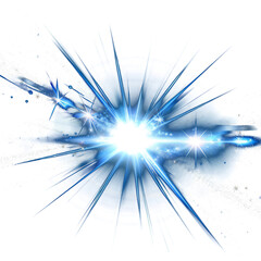 explosion of stars. blue glowing particles, transparent background, PNG file