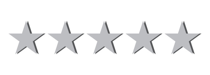 Star icon collection. Star vector icons set with shadow. White stars different shapes isolated on transparent background. Stars in modern flat style. Vector design element.