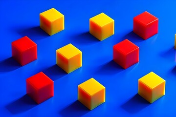 Obraz premium 3d render of small cubes as background