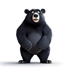 Obraz premium 3d realistic cartoon character of wild bear 