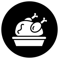 Roast Chicken Vector Icon Design Illustration