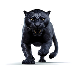 3d realistic cartoon of little black jaguar 