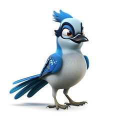 stunning 3d cartoon character of blue jay bird