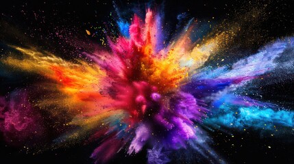 Colorful powder explosion backdrop - obrazy, fototapety, plakaty