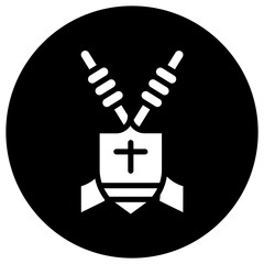 Shield with spear Vector Icon Design Illustration