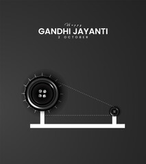 Happy Gandhi Jayanti.Gandhi's eyeglasses with the Indian flag. 3D Illustration