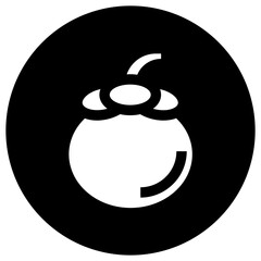 Mangosteen Vector Icon Design Illustration