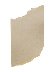 Recycled paper craft stick. Brown paper torn or ripped pieces of paper PNG, isolated on transparent...