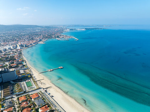 Izmir Cesme Turkey, February 20, 2024,  Ilica is a popular tourism center - Swissotel