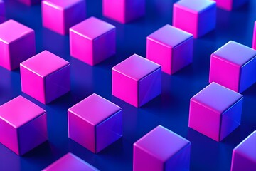 Fototapeta na wymiar 3d render of small pink cubes as background
