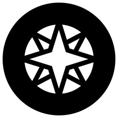 Compass Rose Vector Icon Design Illustration