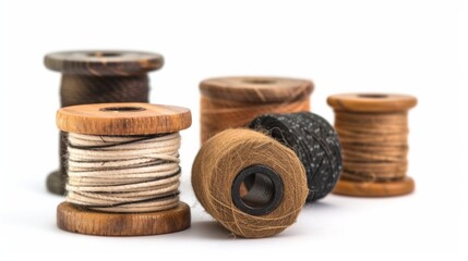 Spools of thread isolated on white.