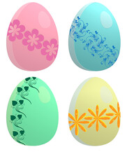 Œuf de Pâques colorés différentes variantes