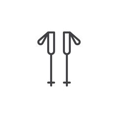 Hiking Poles line icon