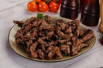 Stew beef slices with gravy