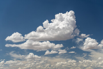 Large, white cloud in a clear blue sky