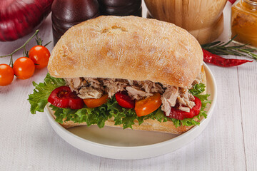 Ciabatta with canned tuna sandwich