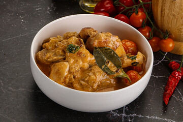 Thai Tom yum soup with chicken