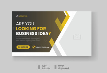 Corporate business and digital marketing youtube thumbnail or web banner template