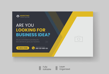 Corporate business and digital marketing youtube thumbnail or web banner template