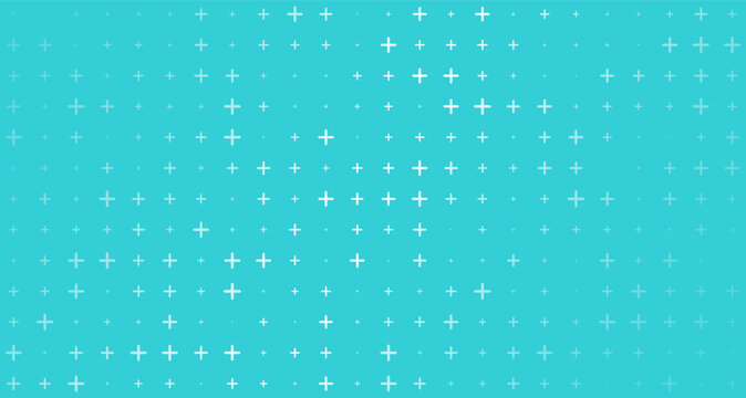 Blue mathematical background with plus symbols. Random plus symbol pattern.