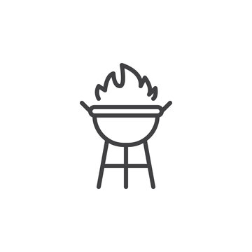 Outdoor Cooking line icon