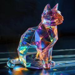 Shiny cat statue for decoration, generative ai - obrazy, fototapety, plakaty