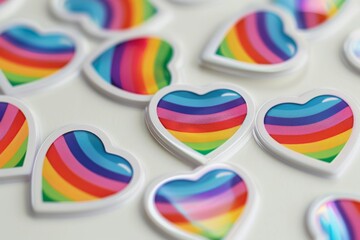 LGBTQ Sticker love wins sticker design. Rainbow non binary love motive meditative diversity Flag illustration. Colored lgbt parade self identity. Gender speech house of mirrors