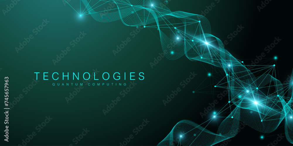 Aufkleber Global network connection banner design template. Header social network communication in the global business concept. Big data visualization. Internet technology