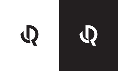 DQ logo, monogram unique logo, black and white logo, premium elegant logo, letter DQ Vector minimalist ambigram - obrazy, fototapety, plakaty