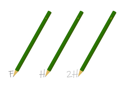 FとHと2Hの鉛筆のイラスト