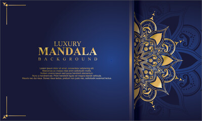 Luxury mandala background with golden arabesque pattern Arabic Islamic east style. Decorative mandala for print, poster, cover, brochure, flyer, banner.