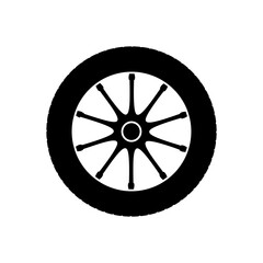 Fototapeta premium Car wheel icon vector. Wheel illustration sign. Tire service symbol or logo.