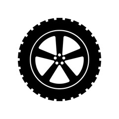 Car wheel icon vector. Wheel illustration sign. Tire service symbol or logo.