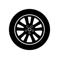 Obraz premium Car wheel icon vector. Wheel illustration sign. Tire service symbol or logo.