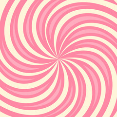 Candy spiral pattern. Pink swirl with candy cane texture. Milky pink twist