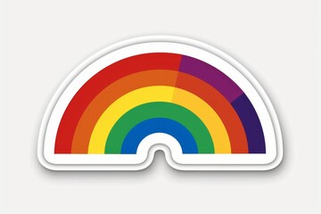LGBTQ Sticker love empathy design. Rainbow lgbtq pride sticker for planner motive agender love diversity Flag illustration. Colored lgbt parade rose. Gender speech wide ranging