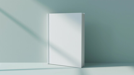 Empty White Book Cover Mockup Template. Simple clear background.