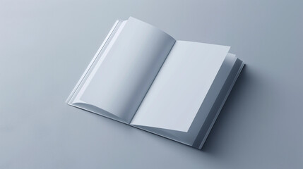 Empty White Open Book Mockup Template. Simple clear background.