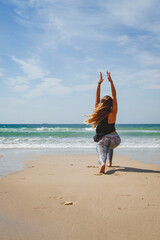 Fototapeta na wymiar Meditation Beach Yoga