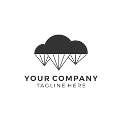 Cloud and parachute logo vector