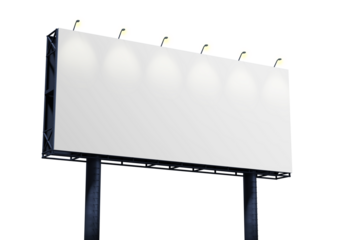 Billboard mockup template, PNG transparency with shadow