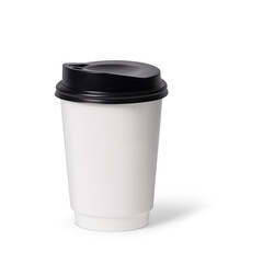 Coffee cup mockup template, PNG transparency with shadow